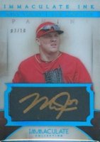 2014 Panini Immaculate Ink #53 Mike Trout Blue Baseball Card