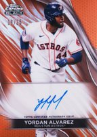 2024 Topps Chrome Black Autographs #YA Yordan Alvarez Orange Refractor Baseball Card