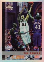 1997 Topps Chrome #115 Tim Duncan Refractor Basketball Card