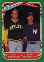 1987 Fleer Star Stickers #131 Canseco/Mattingly Baseball Card