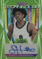 2022 Leaf Vivid Technicolor Autographs #TSH1 Scoot Henderson Green Basketball Card