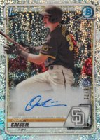 2020 Bowman Draft Chrome Draft Picks Autographs #CDAOC Owen Caissie Sparkle Refractor Baseball Card