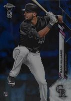 2020 Ben Baller Chrome #67 Sam Hilliard Blue Refractor Baseball Card