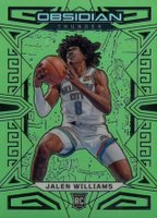 2022 Panini Obsidian #189 Jalen Williams Electric Etch Green Flood Fotl Basketball Card