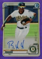 2020 Bowman Chrome Prospect Autographs #CPARP Robert Puason Purple Refractor Baseball Card