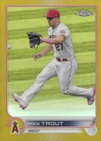 2022 Topps Chrome #200 Mike Trout Gold Refractor Baseball Card