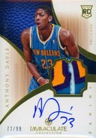 2012 Immaculate Collection #134 Anthony Davis Patch Autograph Basketball Card