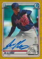 2020 Bowman Chrome Prospect Autographs #CPAJDC Jasseel de La Cruz Gold Refractor Baseball Card