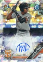 2019 Bowman Prospect Autographs Chrome #ML Marco Luciano Atomic Refractor Baseball Card