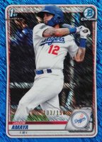 2020 Bowman Chrome Prospects #BCP3 Jacob Amaya Blue Shimmer Baseball Card