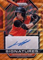 2023 Panini Prizm Signatures #SIGJH Jackson Holliday Orange Wave Baseball Card