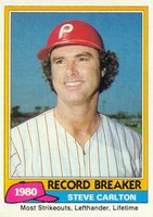 1981 Topps #202 Steve Carlton Record Breaker Baseball Card