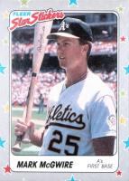 1988 Fleer Star Stickers #56 Mark McGwire Baseball Card