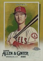2020 Topps Allen & Ginter Chrome #24 Shohei Ohtani Gold Refractor Baseball Card