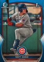2023 Bowman Draft #BDC33 Matt Shaw Chrome-Blue Baseball Card