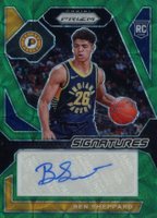 2023 Panini Prizm Rookie Signatures #RSIBEN Ben Sheppard Green Choice Basketball Card