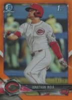 2018 Bowman Draft #BDC112 Jonathan India Chrome-With Bat-Orange Refractor Baseball Card