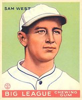 1933 Goudey #166 Sam West Baseball Card