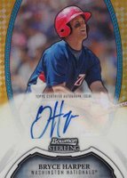 2011 Bowman Sterling Prospects Autographs #BSPBH Bryce Harper Gold Refractor Baseball Card