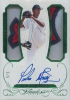 2016 Panini Flawless Greats Dual Memorabilia Autographs #GD-PM Pedro Martinez Emerald Baseball Card