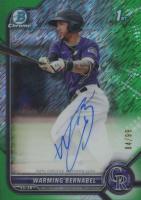 2022 Bowman Chrome Prospect Autographs #CPAWB Warming Bernabel Green Shimmer Refractor Baseball Card