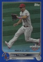 2022 Topps Opening Day #27 Mike Trout Blue Foil Baseball Card
