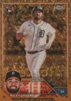 2023 Topps Gilded Collection #98 Riley Greene Mini Diamond Gold Etch Baseball Card