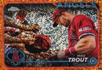 2024 Topps Chrome #200 Mike Trout Variation-Orange Speckle Refractor Baseball Card