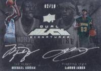2012 Upper Deck Exquisite Collection UD Black Signatures Dual #B2-JJ LeBron James/Michael Jordan Basketball Card