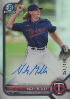 2022 Bowman Chrome Prospect Autographs #CPANM Noah Miller Refractor Baseball Card