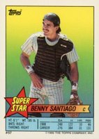 1989 Topps Stickercard #57 Benny Santiago D.Robinson-86/D.Evans-252 Baseball Card