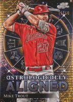 2024 Topps Chrome Cosmic Astrologically Aligned #5 Mike Trout Gold Interstellar Refractor Baseball Card