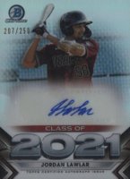 2021 Bowman Draft Class of 2021 Autographs #C21JL Jordan Lawlar Chrome Baseball Card
