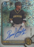 2022 Bowman Chrome Prospect Autographs #CPARV Rosman Verdugo Speckle Refractor Baseball Card