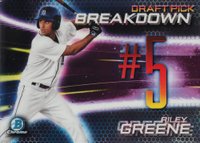 2019 Bowman Draft Chrome Draft Pick Breakdown #BSBRG Riley Greene Baseball Card