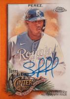 2022 Topps Allen & Ginter Chrome Autographs #SP Salvador Perez Orange Refractor Baseball Card