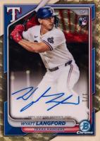 2024 Bowman Chrome Chrome Rookie Autographs #CRAWL Wyatt Langford Superfractor 1/1 Baseball Card