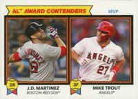 2018 Topps Throwback Thursday #192 J.D. Martinez/Mike Trout Baseball Card