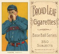 1909 White Borders Broadleaf 350  #224 Miller Huggins Hands At Mouth Baseball Card