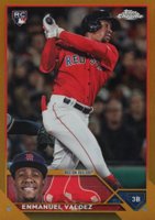 2023 Topps Chrome Update #USC19 Enmanuel Valdez Gold Refractor Baseball Card