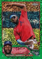 2023 Topps Chrome #79 Michael Harris II SP-Green Speckle Refractor Baseball Card