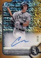 2022 Bowman Chrome Prospect Autographs #CPACMY Colson Montgomery Gold Shimmer Refractor Baseball Card