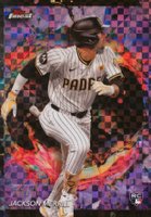 2024 Topps Finest #216 Jackson Merrill Purple Checkerboard Refractor Baseball Card