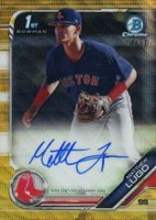 2019 Bowman Draft Chrome Draft Picks Autograph #CDAML Matthew Lugo Gold Wave Refractor Baseball Card