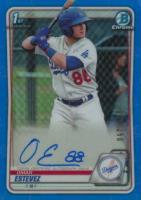2020 Bowman Chrome Prospect Autographs #CPAOE Omar Estevez Blue Refractor Baseball Card