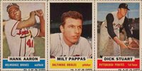 1960 Bazooka Panel #4/5/6 Aaron/Pappas/Stuart Baseball Card