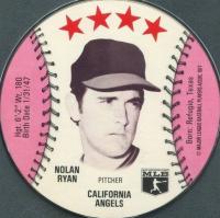 1977 Saga Discs # Nolan Ryan Baseball Card