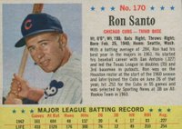 1963 Post Cereal #170 Ron Santo Hand Cut Baseball Card