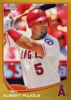 2013 Topps Chrome #136 Albert Pujols Pre-Swing-Gold Refractor Baseball Card