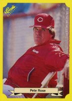 1987 Classic Travel Update Yellow #103 Pete Rose Green Back Baseball Card